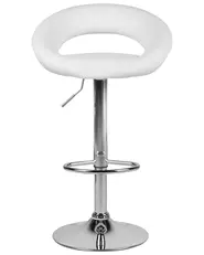 Set of 2 Bar Chairs PEORIA Swivel Faux Leather White_743377