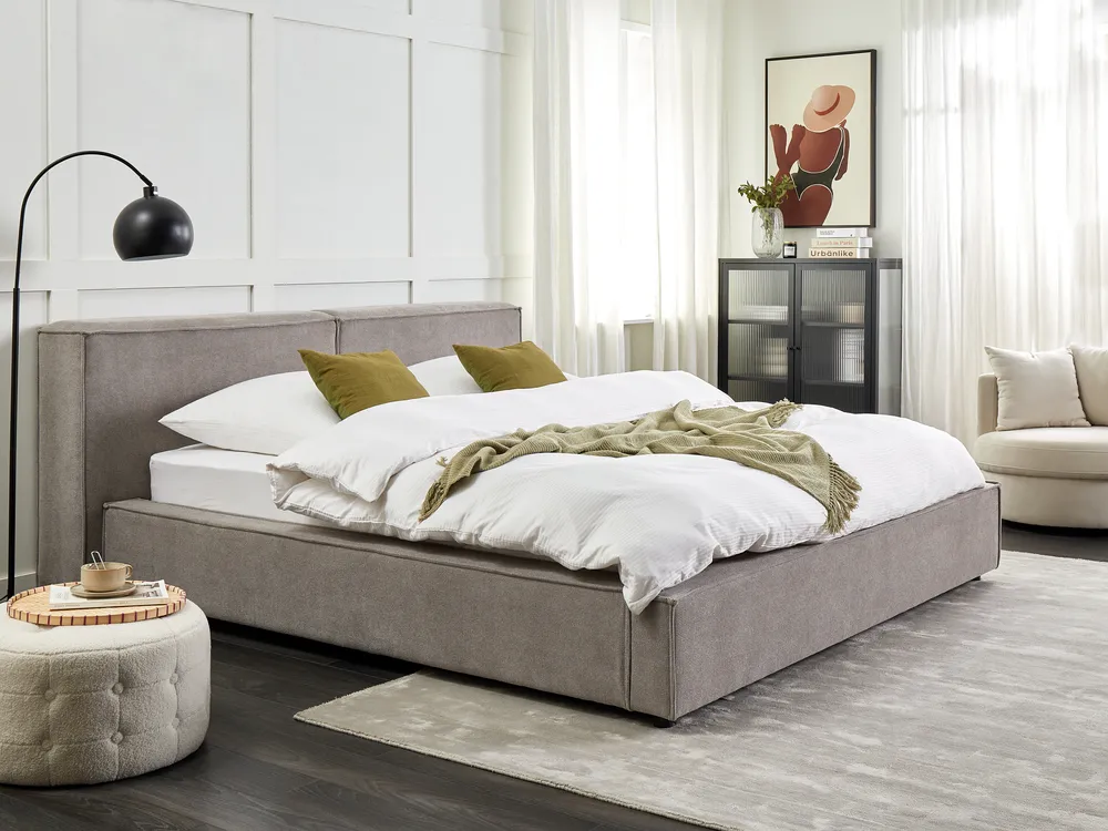 Fabric Bed Grey LINARDS Various Sizes