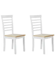 Set of 2 Dining Chairs BATTERSBY Wood White_785907
