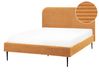 Bed Corduroy FLAYAT 140 x 200 cm (EU Double) Orange