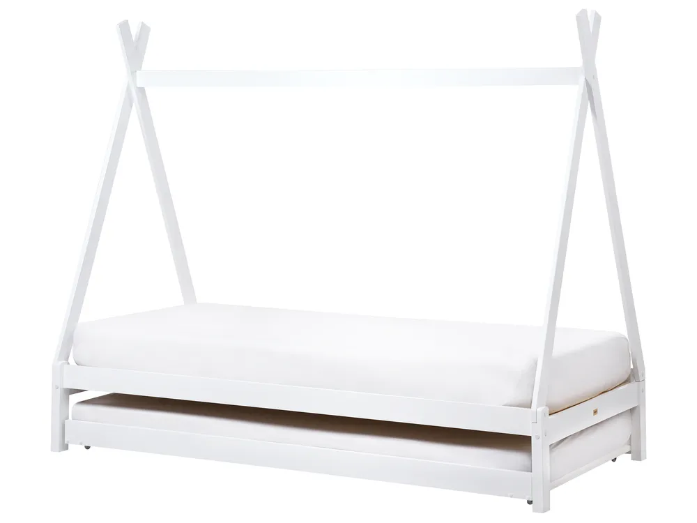 Kids Trundle Bed Pine Wood TALMONTIERS 90 x 200 cm (EU Single) White_964068