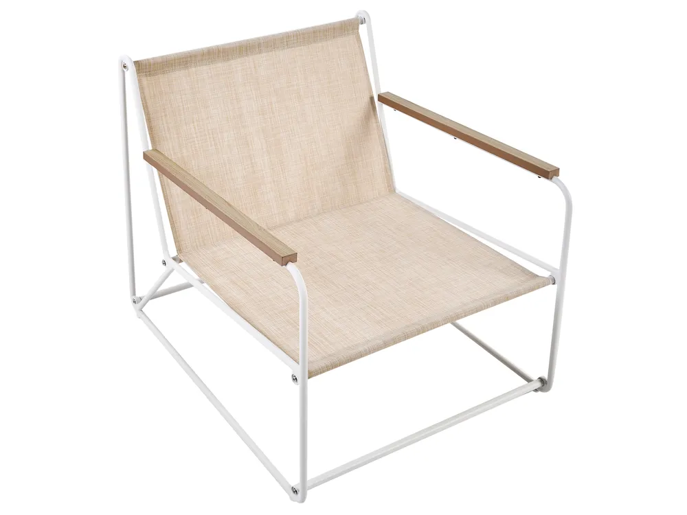 Garden Sofa Set 5 Seater VENARIA with Tables Metal Beige/ White_1054010