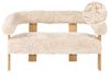 Soffa 2-sits ILBRO Fuskpäls Off-White/ Ljusbrun