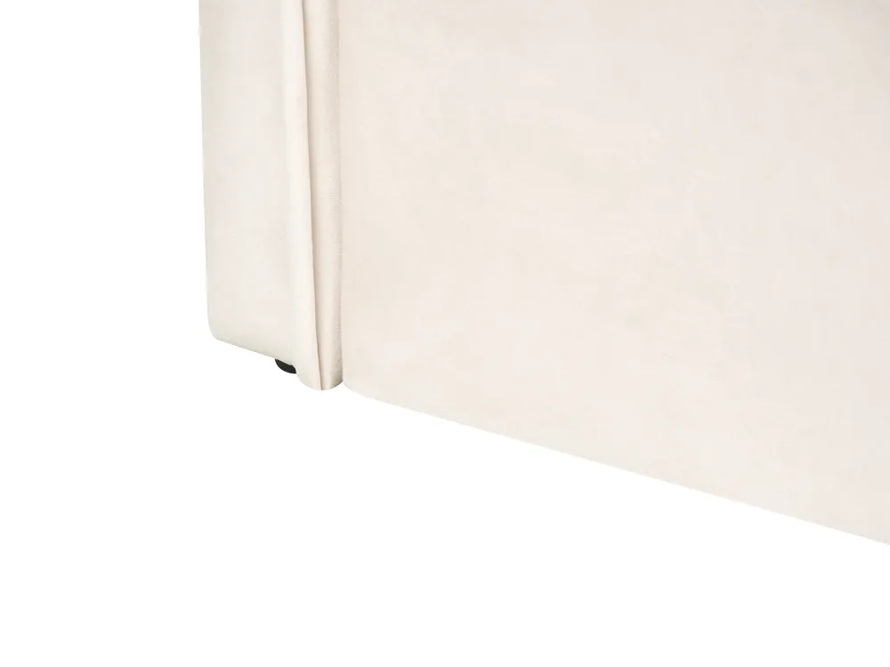 Utdragbar säng Sammet LORETTE 90 x 200 cm Ljusbeige_1081006
