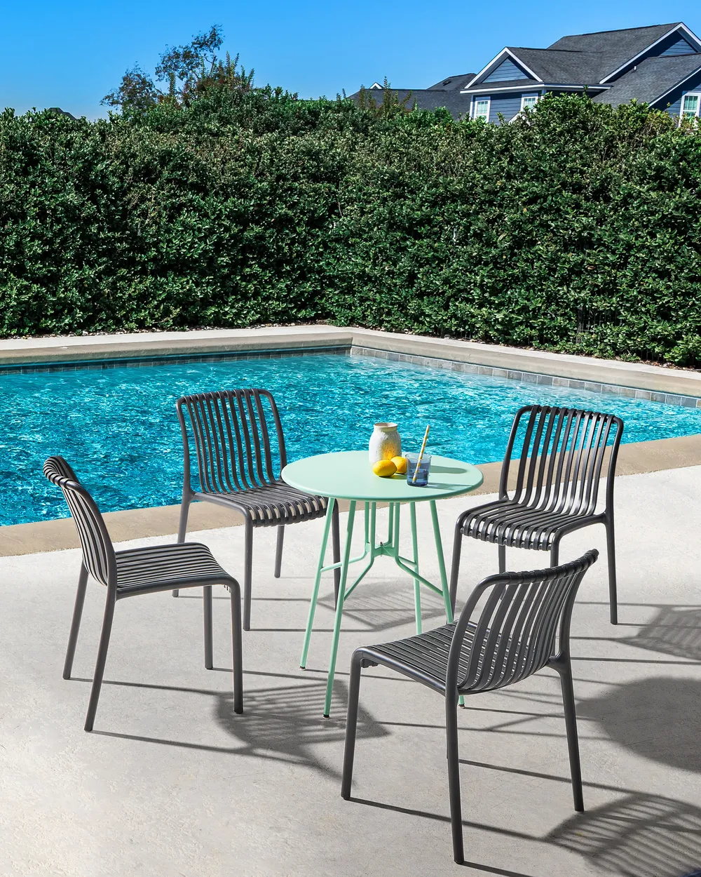 Set of 4 Garden Chairs ARICCIA Black