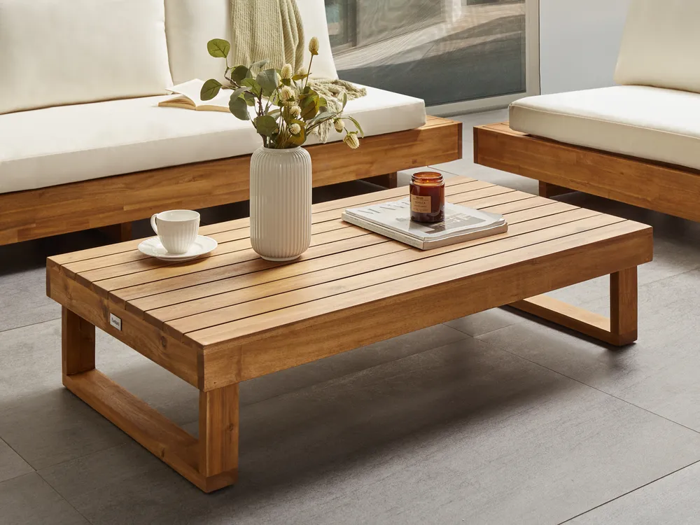 Garden Coffee Table MARETTIMO 60 cm 110 cm Certified Acacia Wood Brown