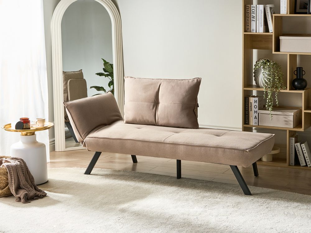 Left-Hand Chaise Longue ROCAMADOUR Fabric Taupe