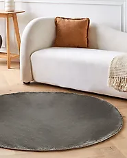 Matto GESI Tummanharmaa ø 140 cm Viskoosi_1183132