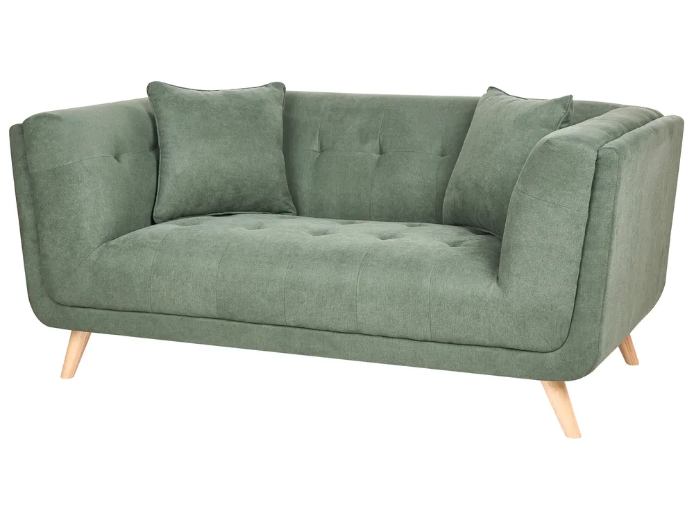 Sofa 2 Seater HABO with Ottoman Fabric Green_1076890