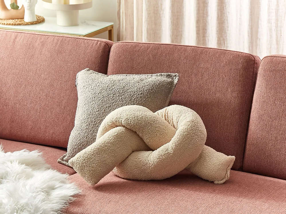 Prydnadskudde GLADIOLUS 172 x 14 cm Bouclé Beige Monokromt_1182727