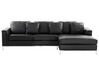 Corner Sofa 4 Seater OSLO Leather Black Left Hand