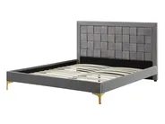 Bed Velvet LIMOUX 140 x 200 cm (EU Double) Grey_767414
