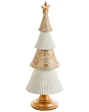 Set of 2 Christmas Decorations ASPO 32/41 cm Christmas Tree Off-White/ Gold_1175715