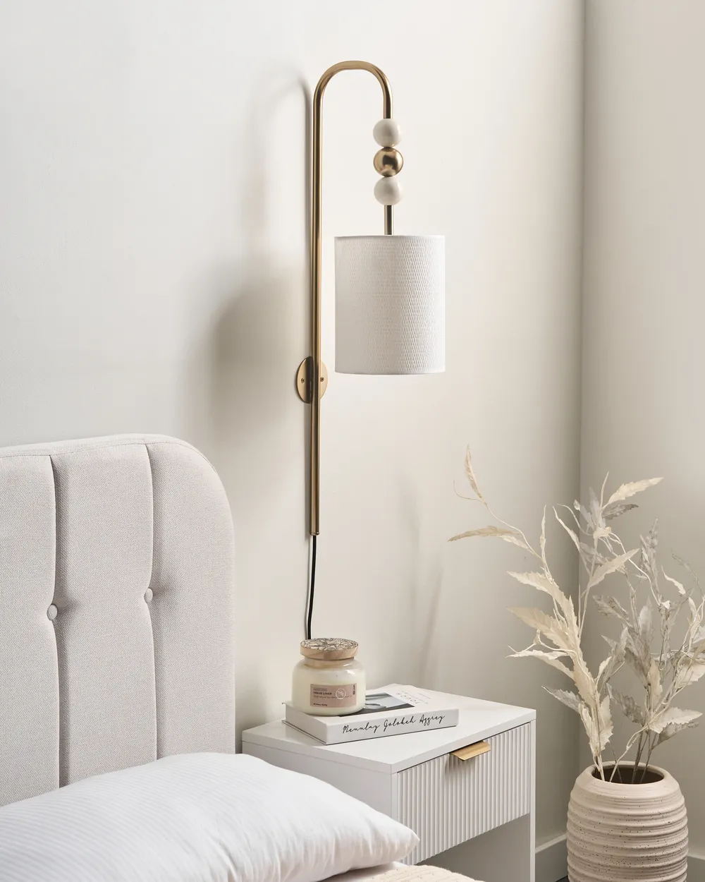 Wall Lamp LOKY Metal Brass/Beige_1024683