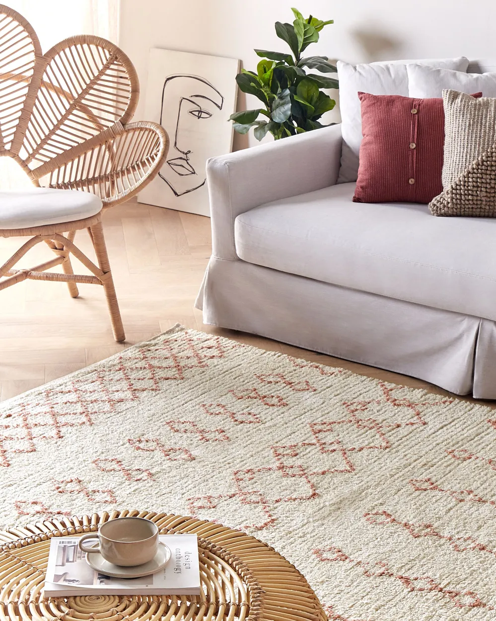 Matta BUXAR Beige 140 x 200 cm Bomull