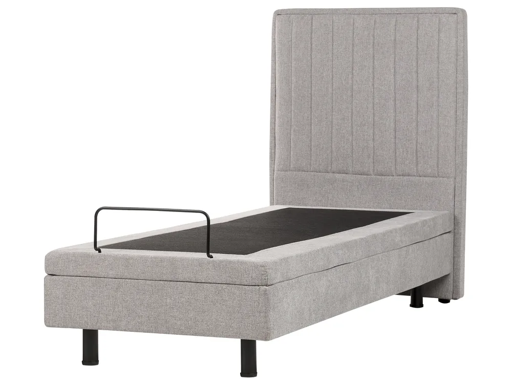 Adjustable Bed Fabric DUKE II 80 x 200 cm (EU Small Single) Light Grey_910577
