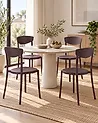 Set of 4 Garden Chairs VIESTE Brown