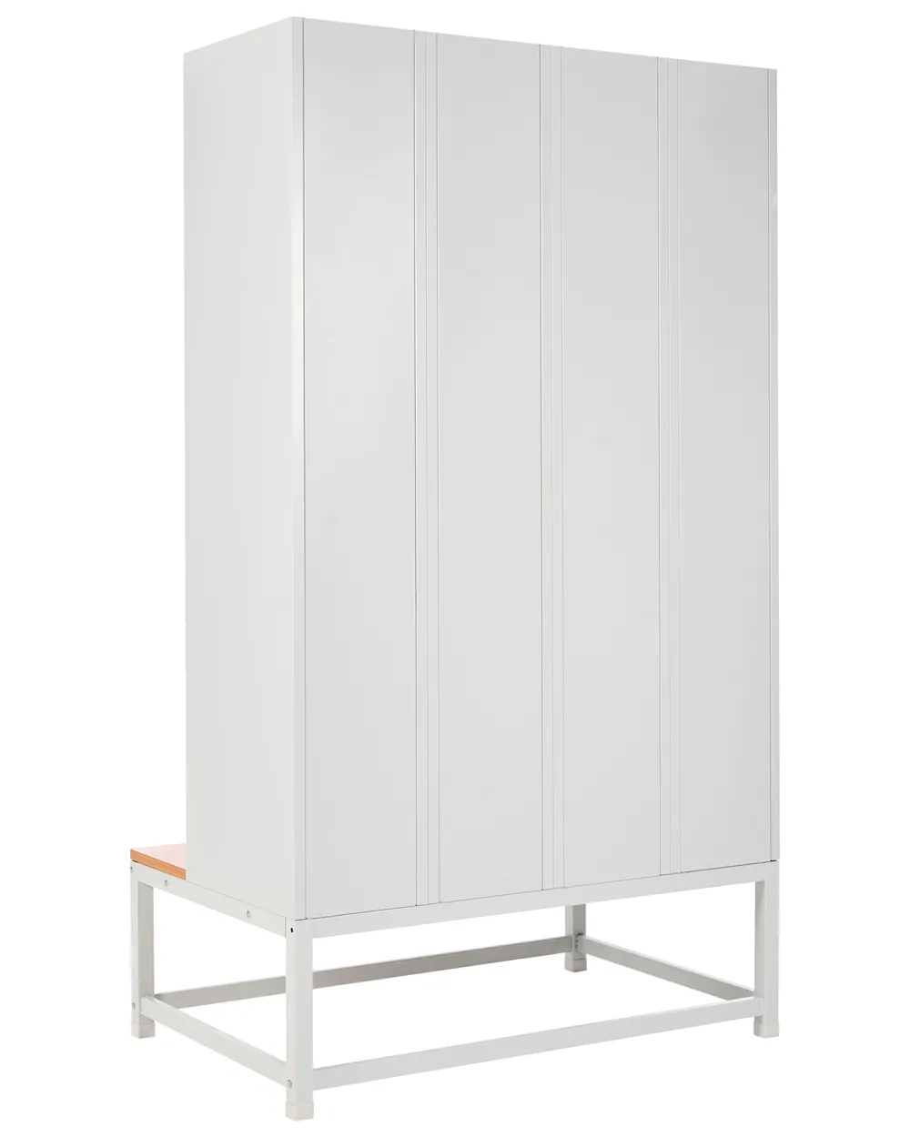 4-Door Storage Locker with Bench ATHLETE Metal Grey/ White_1011896