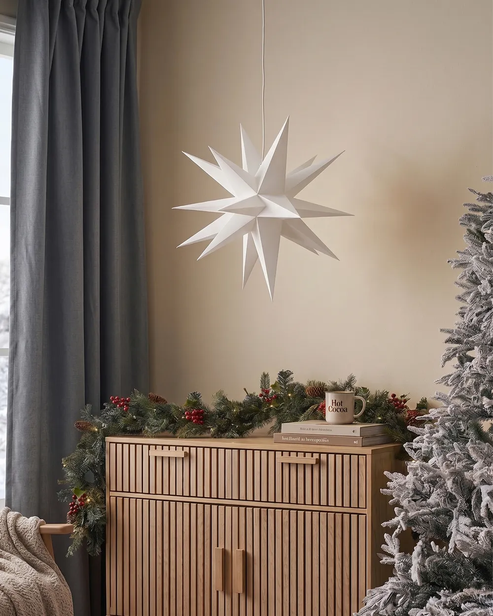 Hängande dekoration LED BHAGIRATHI 44 cm Stjärna Off-White_947614