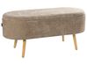 Upholstered Storage Bench OKLAHOMA Chenille Light Brown with Storage