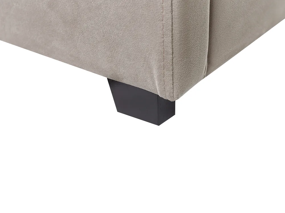 Ottoman Bed VINCENNES Velvet Taupe 140 x 200 cm (EU Double)_837307
