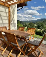 Set of 2 Garden Chairs with Cushions CENTO Acacia Wood Brown_885026