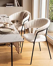 Set of 2 Dining Chairs MARIPOSA Boucle Off-White_1154014