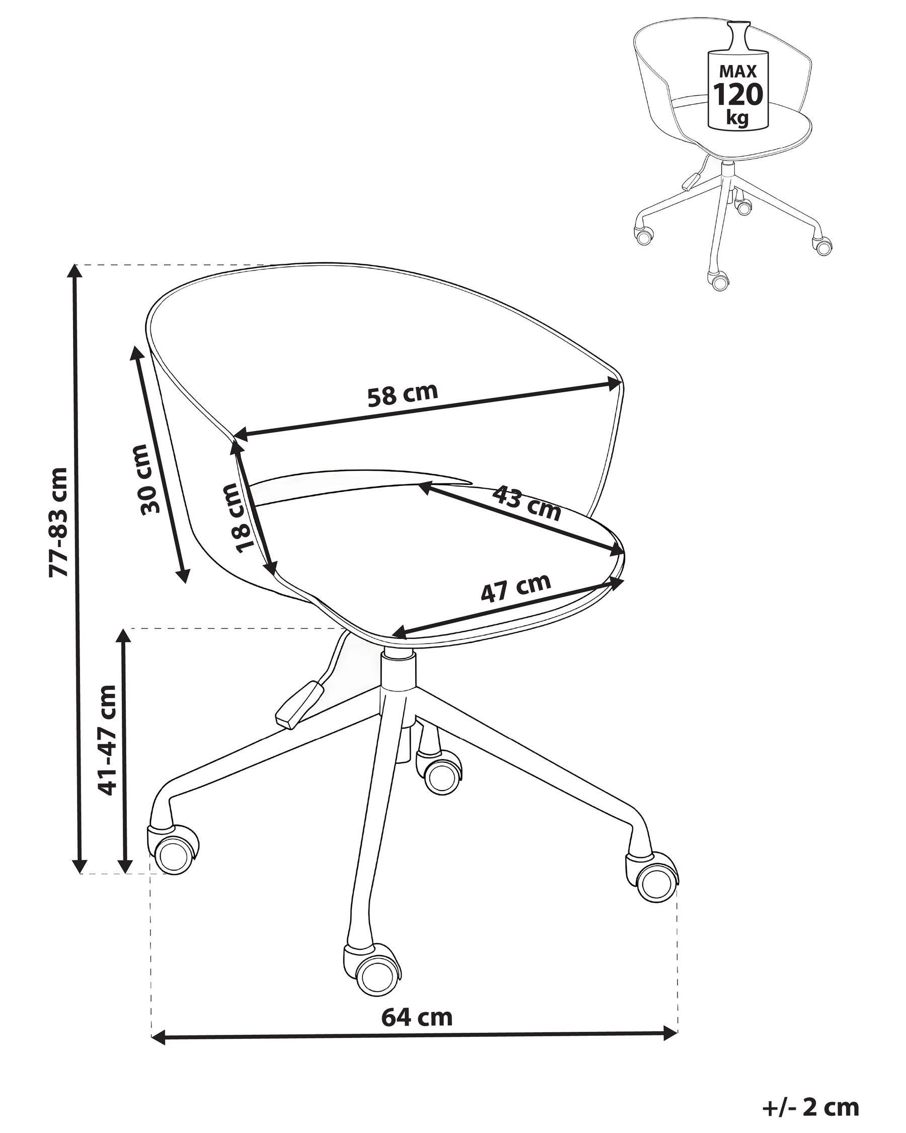 Office Chair GLEEFUL Fabric Graphite Grey_1026631