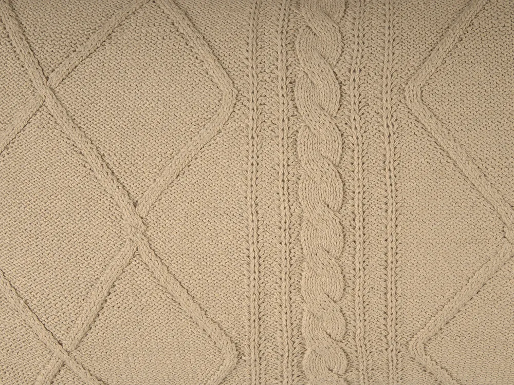 Set of 2 Decorative Cushions CAESIA 30 x 50 cm Cotton Beige Solid_1024524