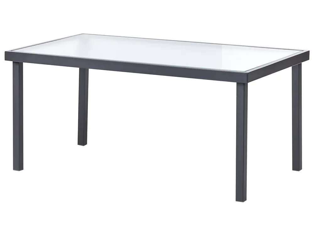 Garden Lounge Set with Table 4 Seater TAVOLETO Metal Dark Grey_1044900
