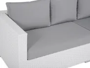 Ulkosohvaryhmä pöydällä 8-istuttava XXL modulaarinen Polyrottinki Valkoinen Oikea_705588