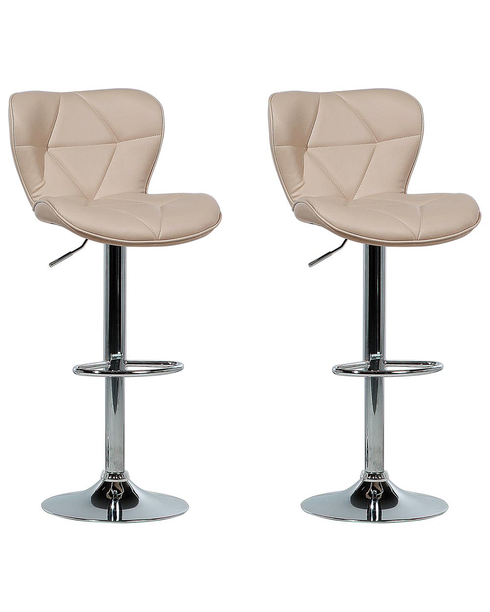 Sett med 2 barstoler VALETTA Kunstskinn Lys beige