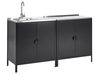 2 Piece Outdoor Kitchen Set with Sink VILAMA Black Metal