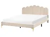 Sänky sametti SAUVIAN 160 x 200 cm Beige