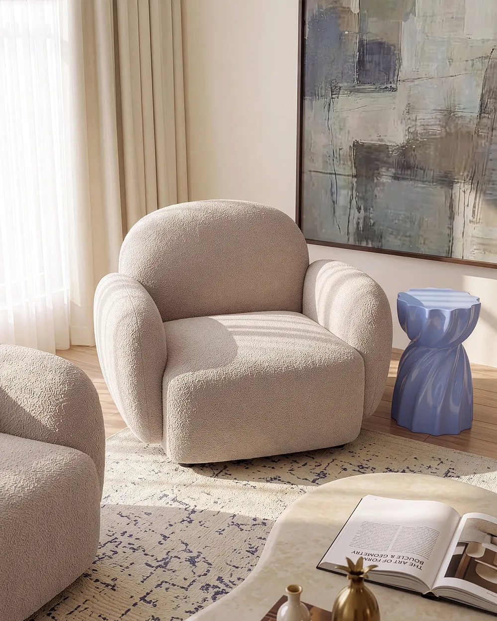 Armchair JULE Boucle Beige