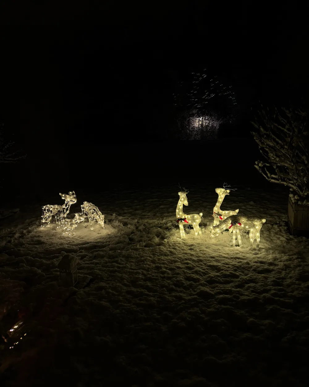 Ulkokoriste LED-valo MIKKELI 76/47/52 cm Liikkuva poro Valkoinen_895626