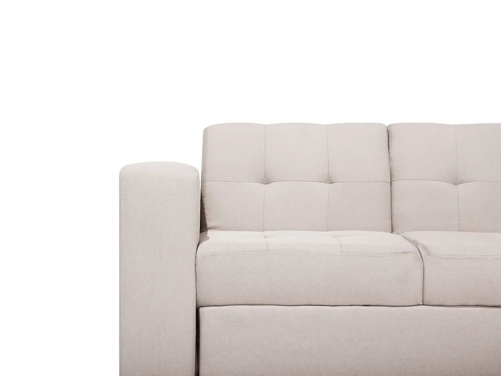 Sofa Bed 3 Seater FALSTER with Storage Fabric Beige_751403