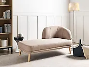 Right-Hand Chaise Longue TANLAY Fabric Light Brown_1175898