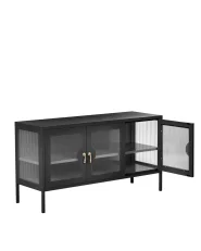 Skänk med 3 dörrar GLEORA Metall Svart_1158772