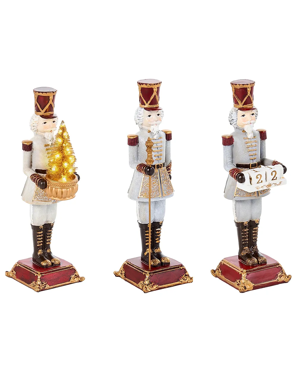 Set med 3 figuriner LED PELLOSNIEMI 32 cm Nötknäckare Flerfärgad