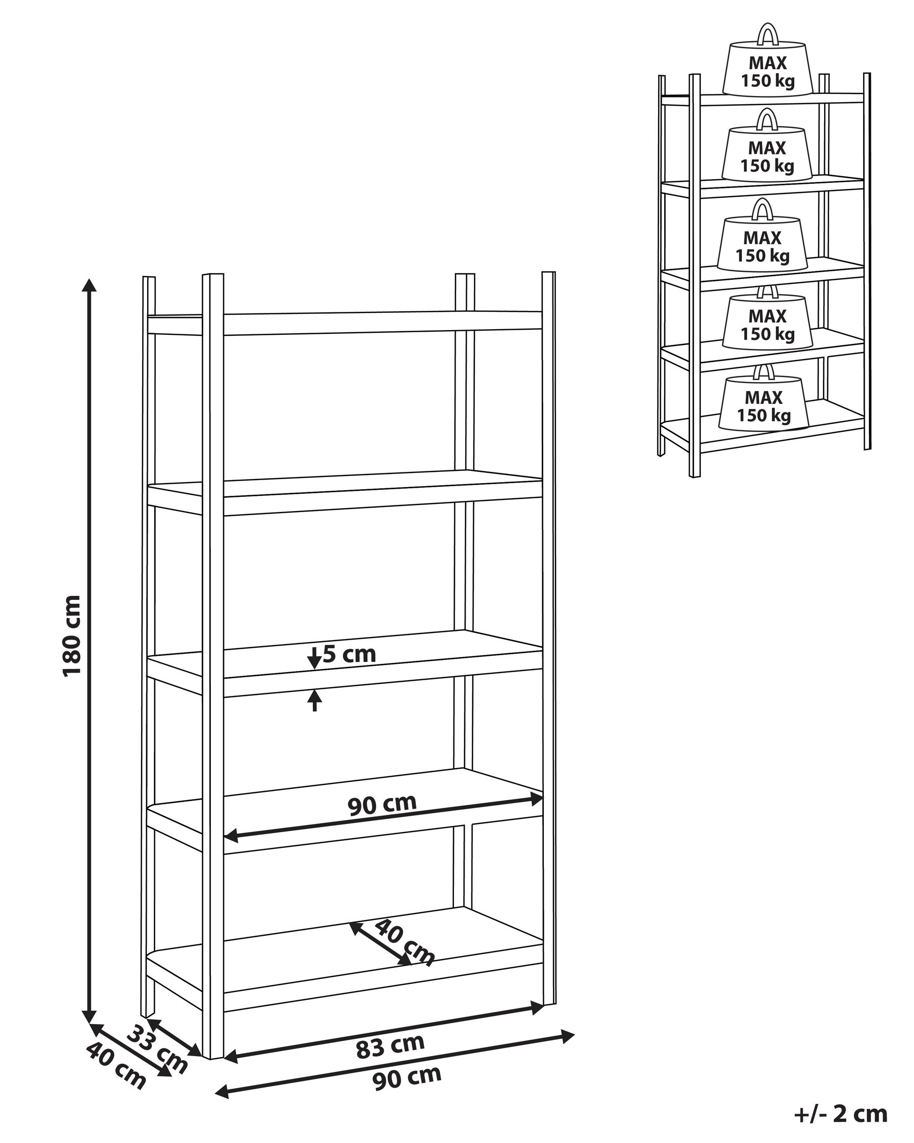 Garage Shelving XITTA 90 cm 180 cm Metal Silver_978791