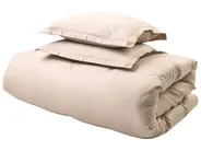 Duvet Cover Set PARKROSE 200 x 200 cm Sateen Cotton Beige_1059918
