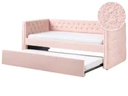 Utdragbar säng Bouclé GASSIN 90 x 200 cm Pastellrosa_951581