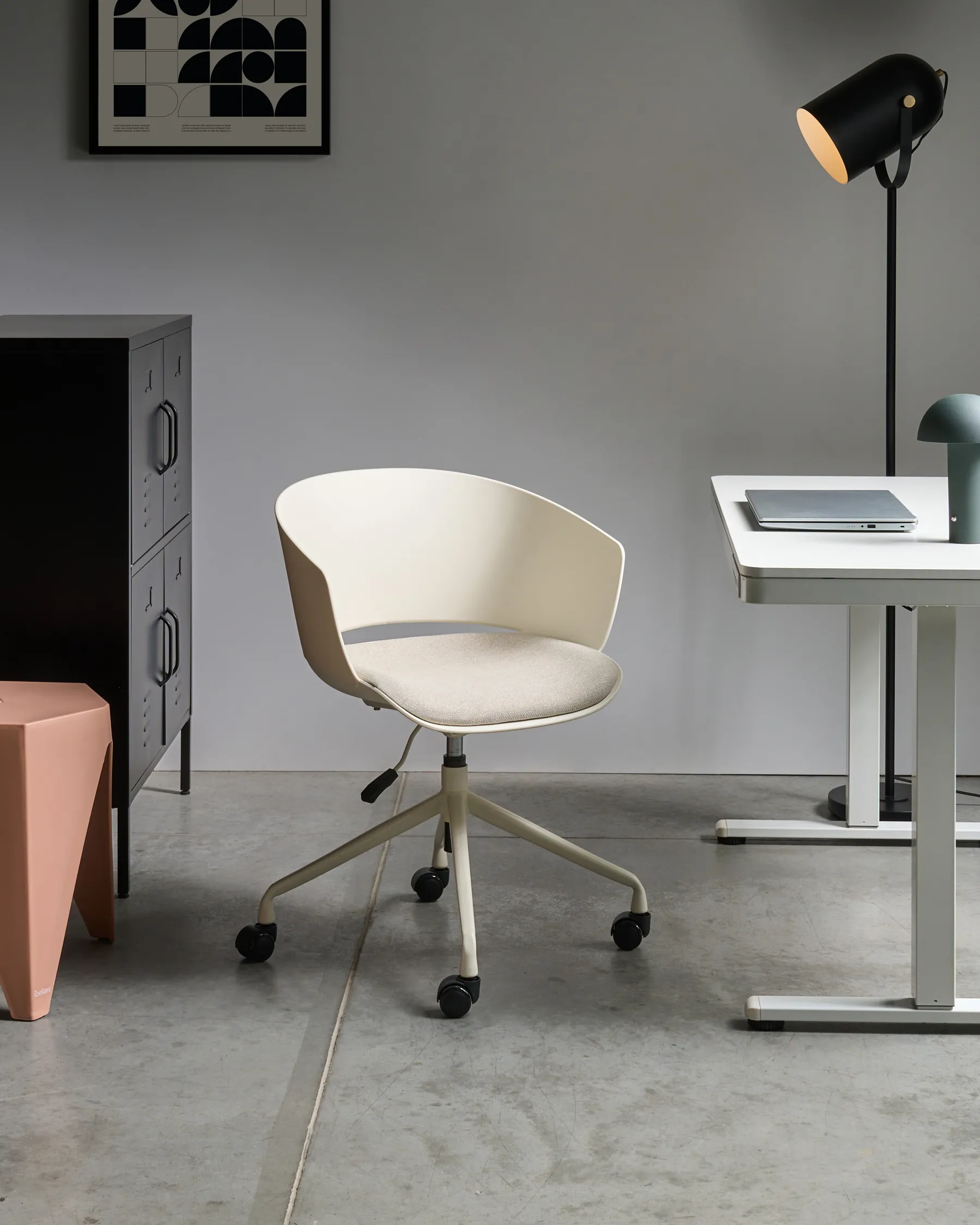 Office Chair GLEEFUL Fabric Off-White_1026578
