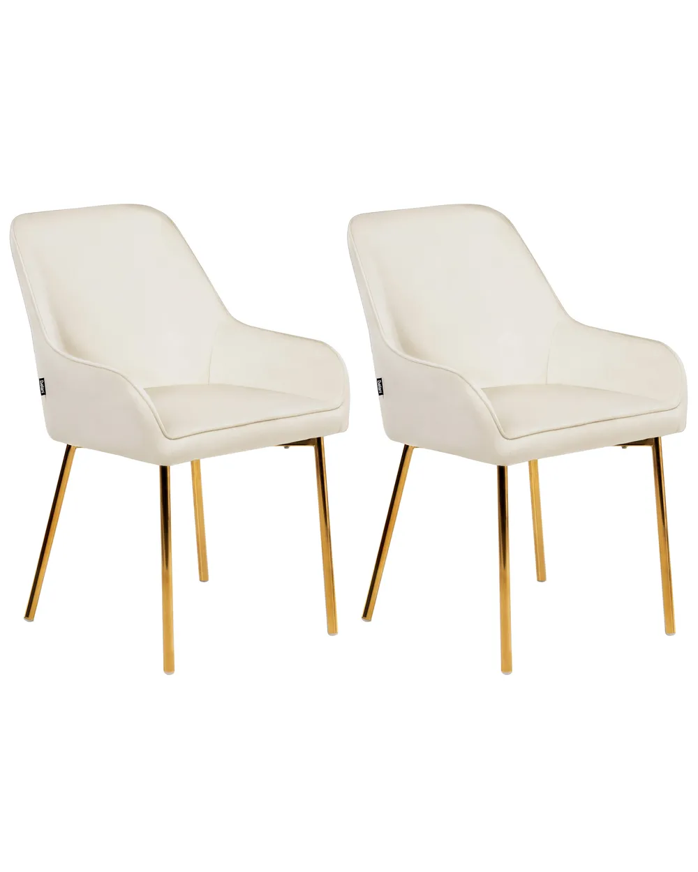 Set of 2 Dining Chairs LOVERNA Velvet Off-White