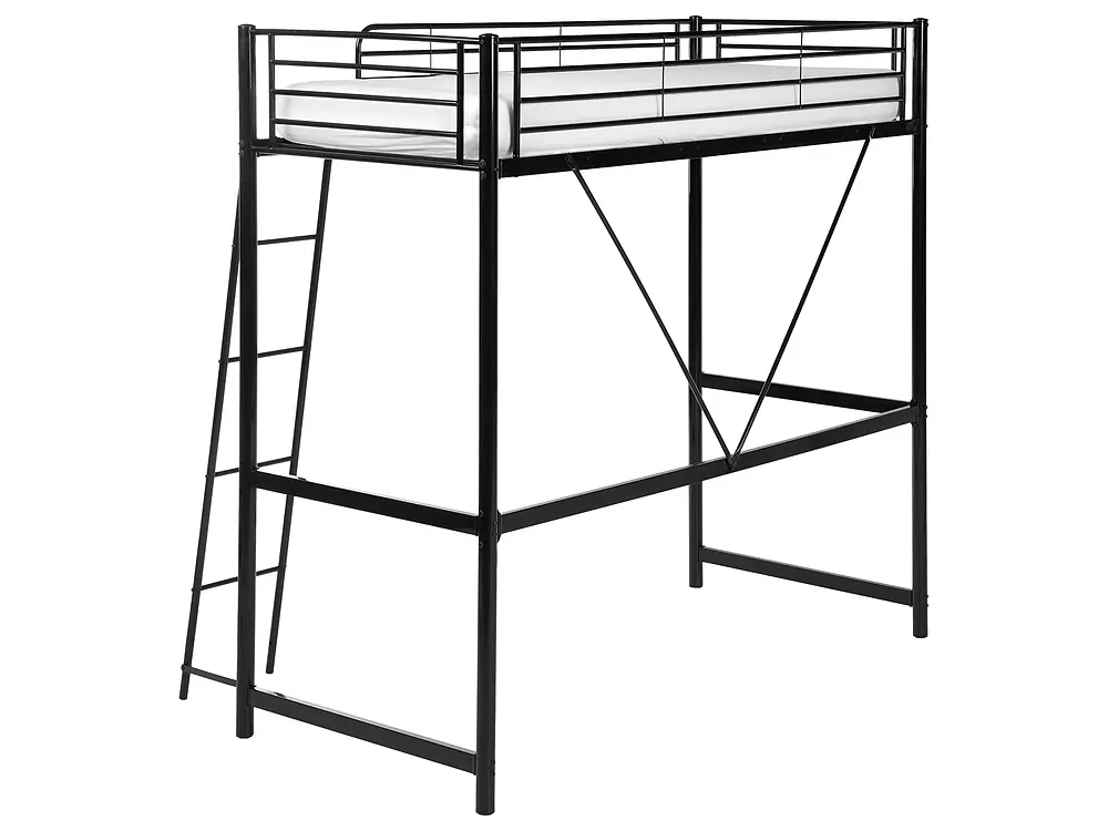 High Sleeper Bed CHASSORS 90 x 200 cm (EU Single) Black_1136613