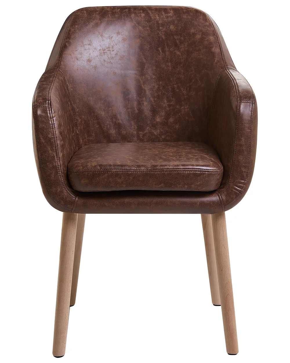 Dining Chair YORKVILLE Faux Leather Dark Brown_1078895