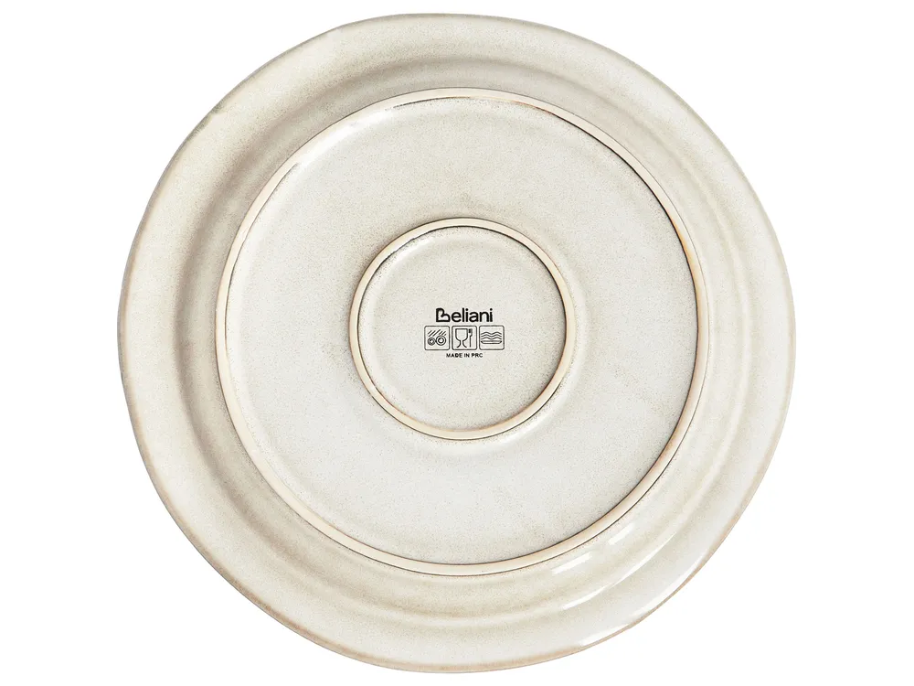 Set of 12 Dinnerware CHIVES Stoneware Light Beige_956464