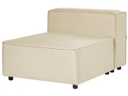 Modulär hörnsoffa 2-sits APRICA med fotpall Konstlinne Beige Högervänd_856963