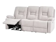 Soffgrupp med elektrisk reclinerfunktion 6-sits BERGEN med USB-port Sammet Ljusbeige_1064815